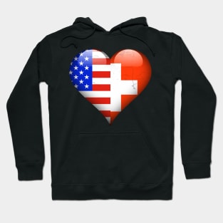 Half American Half Swiss - Gift for Swiss From Switzerland Hoodie